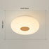 Contemporary Creative Cream PE Horizontal Stripes Round Shade LED Flush Mount Ceiling Light For Bedroom