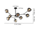 Contemporary Creative Lava Orb All Copper Glass 3/5/8 Light Chandelier For Living Room