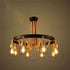Traditional Rustic Hemp Rope Weaving Iron Cage 6/8-Light Chandelier For Dining Room