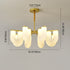 Modern Mid-Century Pipe Geometric Iron PE LED Chandelier For Living Room