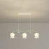 Contemporary Simplicity Flower Glass Shade Arc Iron Strip 3/4-Light Island Light Chandelier For Bedroom