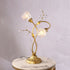 Modern Art Deco Floral Iron Glass 2-Light Table Lamp For Living Room