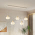 Modern Minimalist Cream Cotton Iron Plastic 3/5 Light Island Light Chandelier For Dining Room