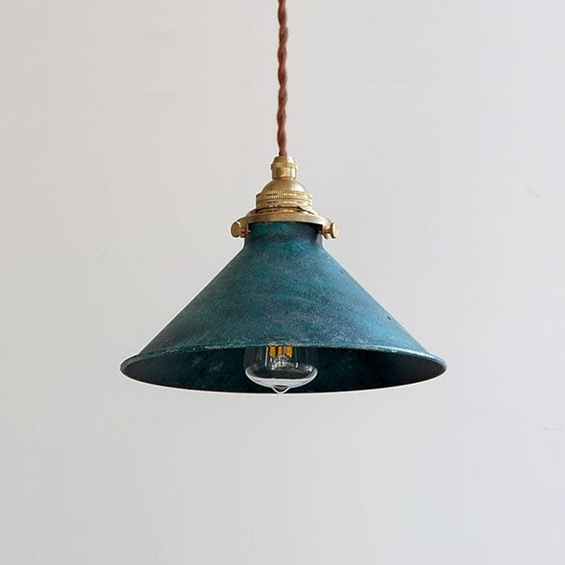 Contemporary Industrial Cone Iron Copper 1-Light Pendant Light For Living Room