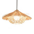 Traditional Rustic Rattan Weaving Straw Hat 1-Light Pendant Light For Dining Room