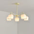 Modern Art Deco Iron Frame PLA Bell Orchid Flower Shade 3/5/6-Light Chandelier For Living Room