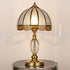 Contemporary Luxury Umbrella Copper Crystal Glass 1-Light Table Lamp For Bedroom