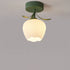 Contemporary Creative Cream Flower Pod Flower Globe Iron Glass 1-Light Semi-Flush Mount Ceiling Light For Hallway