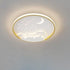 Modern Minimalist Round Moon Meteor Iron LED Flush Mount Ceiling Light For Bedroom