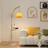 Traditional Vintage Moonlight Glass Ball Shade Marble Base 1-Light Standing Floor Lamp For Study