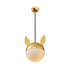 Contemporary Creative Cartoon Animal Iron Glass Ball 1-Light Pendant Light For Living Room