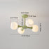 Modern Minimalist Cream Flower Iron Glass 4/6 Light Chandelier For Living Room