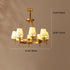 Modern Luxury Round Candelabra Copper Fabric 5/6/8/10 Light Chandelier For Living Room