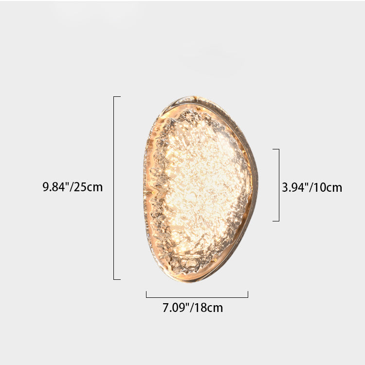 Modern Minimalist Irregular Surface Oval Hardware Acrylic LED Wall Sconce Lamp For Living Room