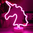 Contemporary Creative Rainbow Unicorn Plastic Acrylic LED Table Lamp For Bedroom