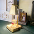 Contemporary Creative Wooden Hexagonal Liftable 1-Light Melting Wax Table Lamp For Bedroom