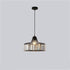 Contemporary Luxury Iron Cylinder Frame Crystal Shade 1-Light Pendant Light For Living Room