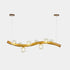 Modern Minimalist Wave Line Orb Solid Wood Glass 6/8/10 Lights Island Light Chandelier For Dining Room
