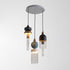 Contemporary Creative Irregular Graphic Glass Rod Hardware Aluminum LED Chandelier For Living Room