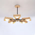 Contemporary Scandinavian Windmill Iron Wood 3/5/6/8 Light Chandelier For Living Room