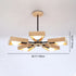 Contemporary Scandinavian Windmill Iron Wood 3/5/6/8 Light Chandelier For Living Room