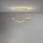 Contemporary Scandinavian Glass Magic Bean Long Strip 7/9/11 Light Island Light Chandelier For Dining Room