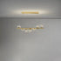 Contemporary Scandinavian Glass Magic Bean Long Strip 7/9/11 Light Island Light Chandelier For Dining Room