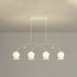 Contemporary Simplicity Flower Glass Shade Arc Iron Strip 3/4-Light Island Light Chandelier For Bedroom