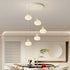 Modern Minimalist Cream Cotton Iron Plastic 3/5 Light Island Light Chandelier For Dining Room