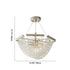 Contemporary Luxury Mesh Shade Iron Crystal 2/6 Light Chandelier For Living Room