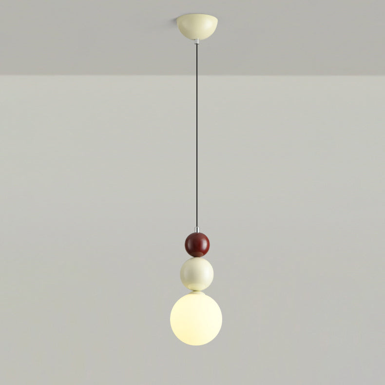 Contemporary Creative Orb Hardware Glass 1-Light Pendant Light For Bedroom