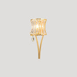 Contemporary Luxury Prismatic Clear Crystal Shade Iron 1-Light Wall Sconce Lamp For Living Room