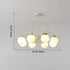 Modern Minimalist Cream Bow Round Ball Hardware Glass 4/5/6/8 Light Chandelier For Living Room