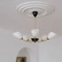 Contemporary Vintage Cream Branch Flower Brass Glass 3/5/8 Light Chandelier For Living Room