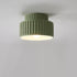 Contemporary Nordic Cream Style Ribbed Resin Round Shade 1-Light Flush Mount Ceiling Light For Bedroom