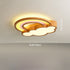 Contemporary Creative Woodgrain Cartoon Animal Bee Aircraft Acrylic LED Kids Flush Mount Ceiling Light For Living Room