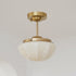 Contemporary Scandinavian Cream Round Iron Glass 1-Light Pendant Light For Living Room