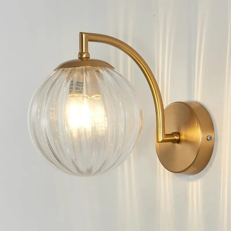 Contemporary Scandinavian Round Ball Iron Glass 1-Light Wall Sconce Lamp For Living Room