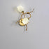 Modern Art Deco Flower Hardware Glass Crystal 2-Light Wall Sconce Lamp For Living Room