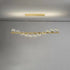 Contemporary Scandinavian Glass Magic Bean Long Strip 7/9/11 Light Island Light Chandelier For Dining Room