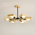 Contemporary Scandinavian Windmill Iron Wood 3/5/6/8 Light Chandelier For Living Room