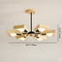 Contemporary Scandinavian Windmill Iron Wood 3/5/6/8 Light Chandelier For Living Room