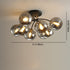 Contemporary Luxury Branch Round Ball Iron Glass 4/6/8 Semi-Flush Mount Ceiling Light For Bedroom