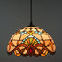Traditional Tiffany Baroque Stained Glass Dome 1-Light Pendant Light For Living Room