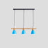 Contemporary Scandinavian Round Bird Iron Wood Resin 3-Light Island Light Chandelier For Dining Room