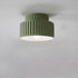 Contemporary Nordic Cream Style Ribbed Resin Round Shade 1-Light Flush Mount Ceiling Light For Bedroom