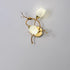 Modern Art Deco Flower Hardware Glass Crystal 2-Light Wall Sconce Lamp For Living Room