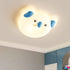 Contemporary Creative Cartoon Animal PE Shade Iron LED Kids Flush Mount Ceiling Light For Bedroom