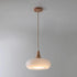 Contemporary Simplicity Persimmon Glass Shape Wood 1-Light Pendant Light For Living Room
