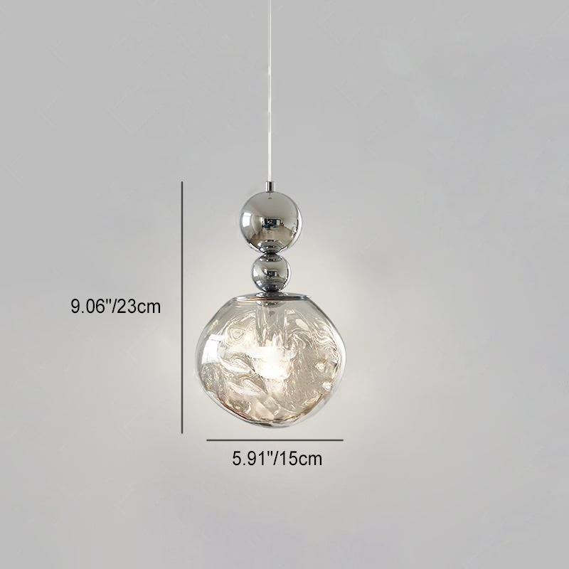 Contemporary Scandinavian Lava Ball Iron Acrylic 1-Light Pendant Light For Bedroom